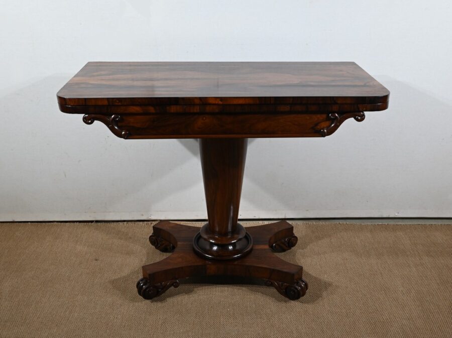 Console Table de Jeux en placage de Palissandre, Angleterre – 1850 – Image 2