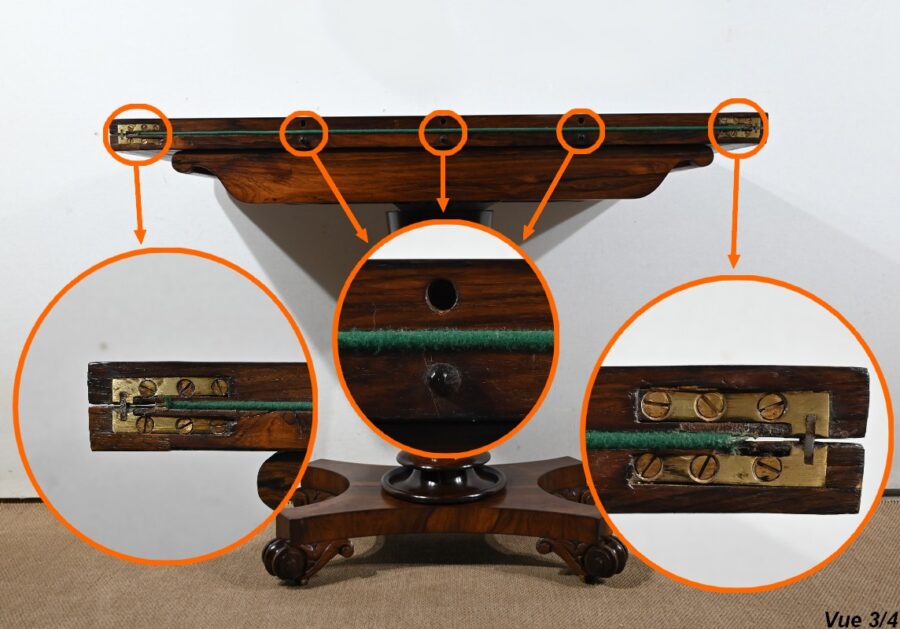 Console Table de Jeux en placage de Palissandre, Angleterre – 1850 – Image 16