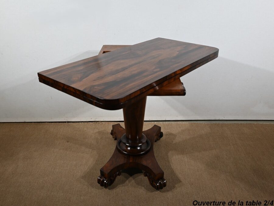 Console Table de Jeux en placage de Palissandre, Angleterre – 1850 – Image 19