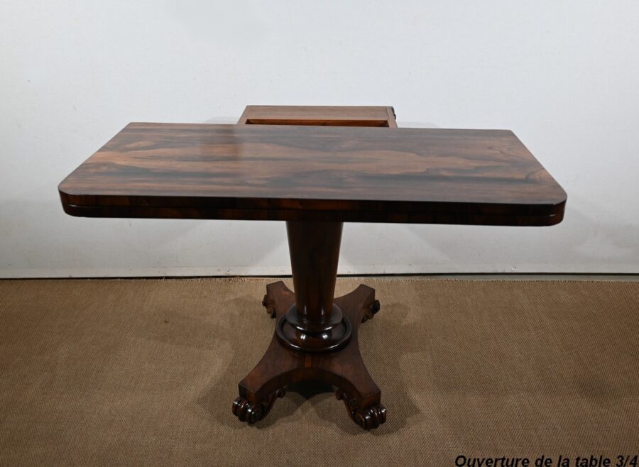 Console Table de Jeux en placage de Palissandre, Angleterre – 1850 – Image 20
