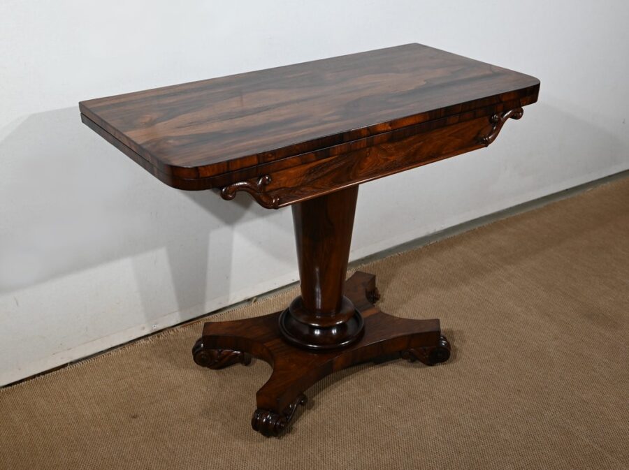 Console Table de Jeux en placage de Palissandre, Angleterre – 1850 – Image 3