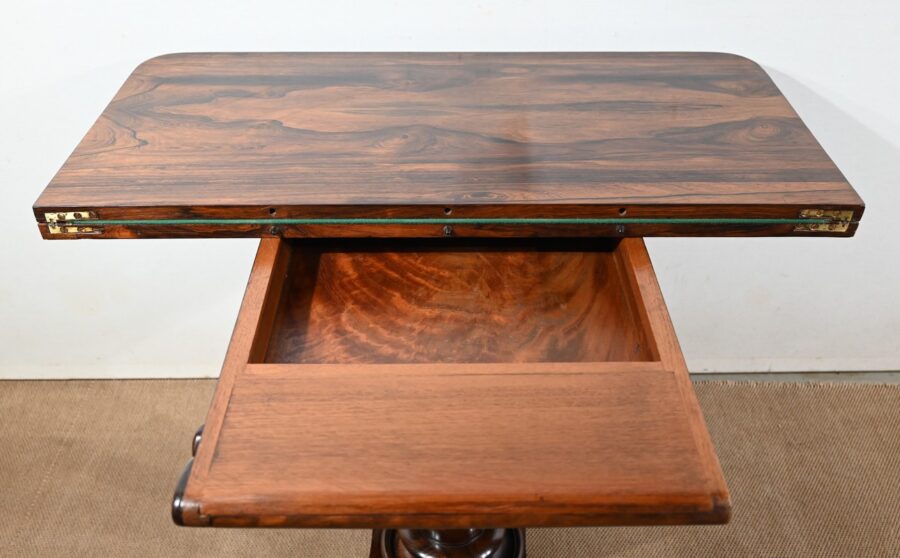 Console Table de Jeux en placage de Palissandre, Angleterre – 1850 – Image 24