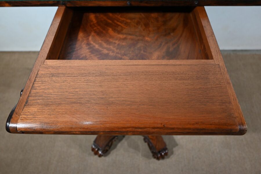 Console Table de Jeux en placage de Palissandre, Angleterre – 1850 – Image 25