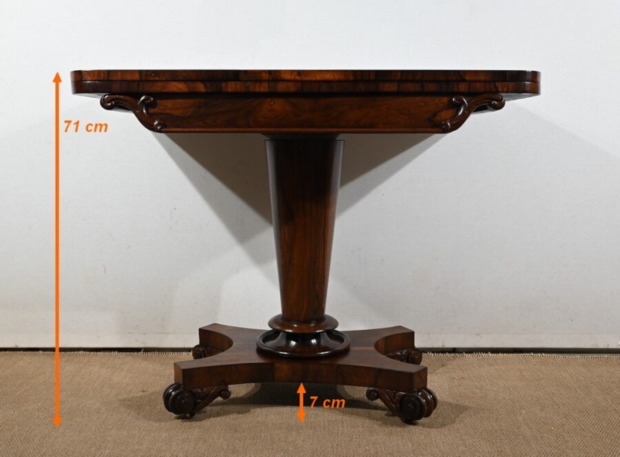 Console Table de Jeux en placage de Palissandre, Angleterre – 1850 – Image 26