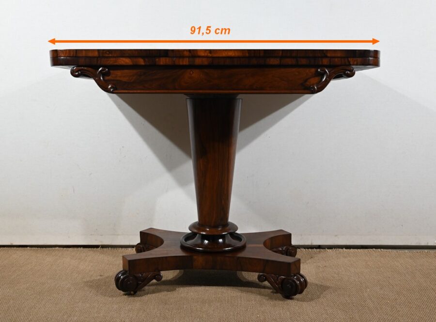 Console Table de Jeux en placage de Palissandre, Angleterre – 1850 – Image 27