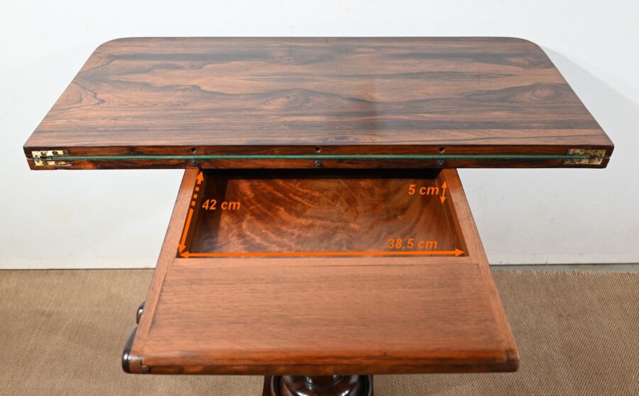 Console Table de Jeux en placage de Palissandre, Angleterre – 1850 – Image 30