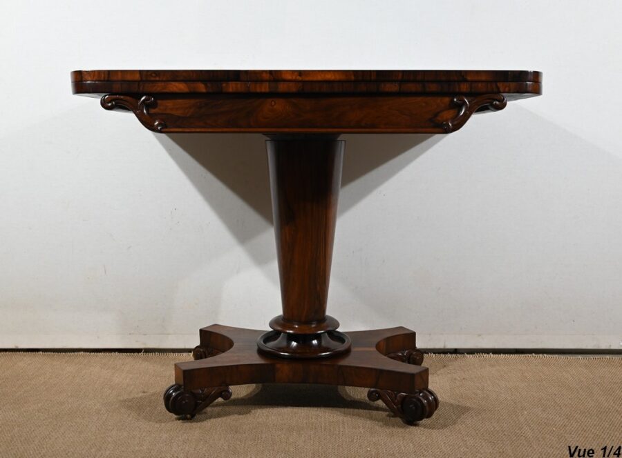 Console Table de Jeux en placage de Palissandre, Angleterre – 1850 – Image 8