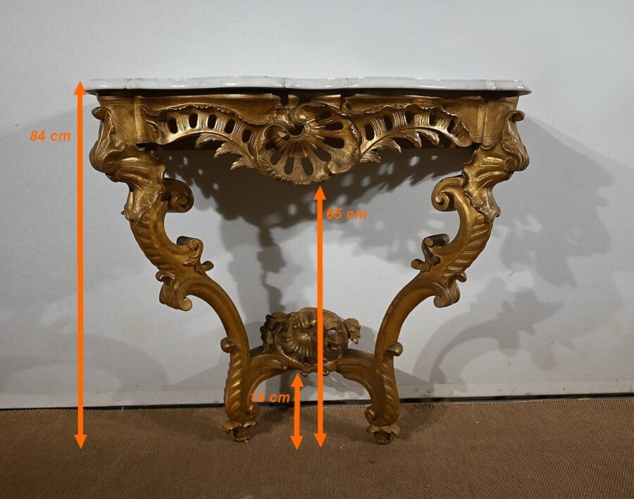 Console d’Applique en Bois Doré, style Louis XV, époque Napoléon III – Milieu XIXe – Image 18
