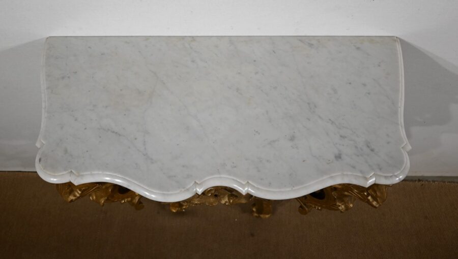Console d’Applique en Bois Doré, style Louis XV, époque Napoléon III – Milieu XIXe – Image 4