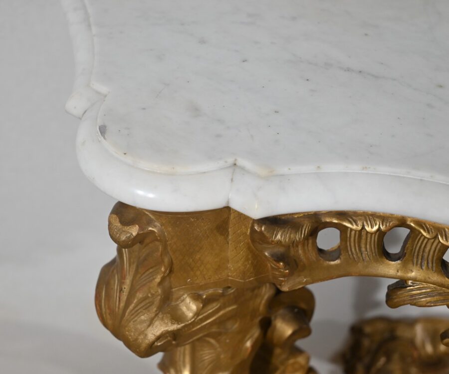 Console d’Applique en Bois Doré, style Louis XV, époque Napoléon III – Milieu XIXe – Image 5