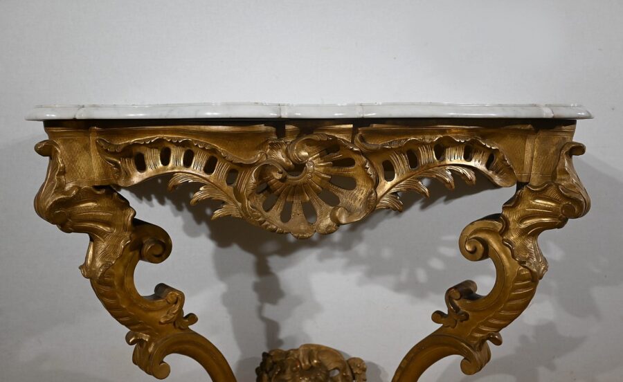 Console d’Applique en Bois Doré, style Louis XV, époque Napoléon III – Milieu XIXe – Image 8