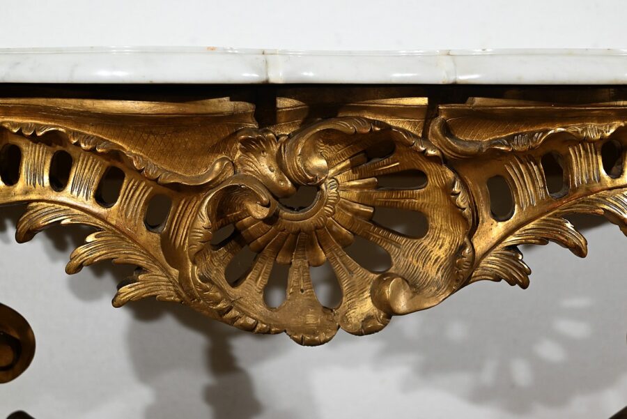Console d’Applique en Bois Doré, style Louis XV, époque Napoléon III – Milieu XIXe – Image 9