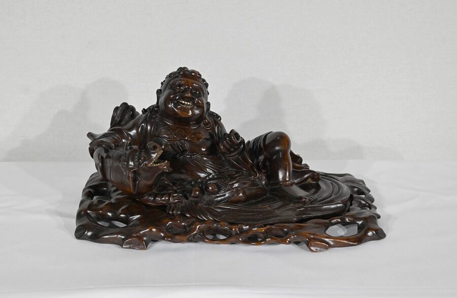 Ensemble Bouddha et son plateau en Palissandre, Chine – Fin XIXe
