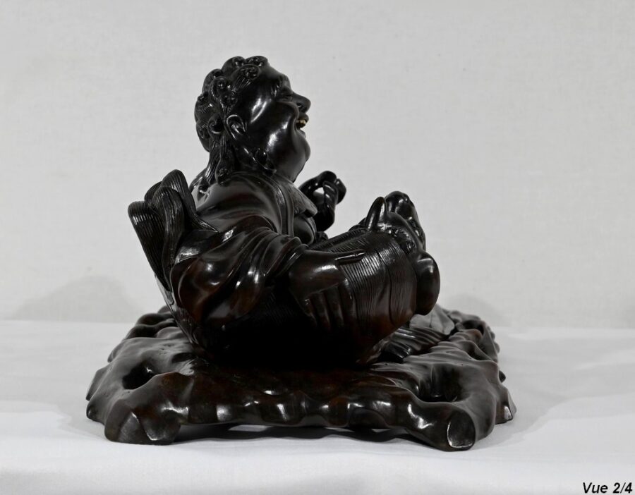 Ensemble Bouddha et son plateau en Palissandre, Chine – Fin XIXe – Image 11