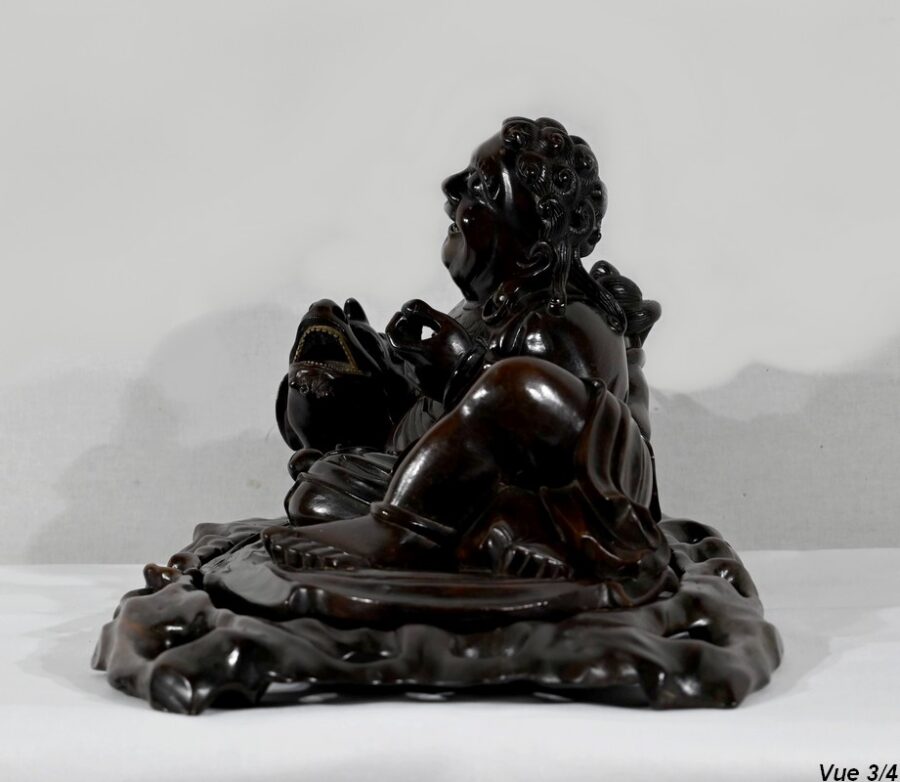 Ensemble Bouddha et son plateau en Palissandre, Chine – Fin XIXe – Image 12