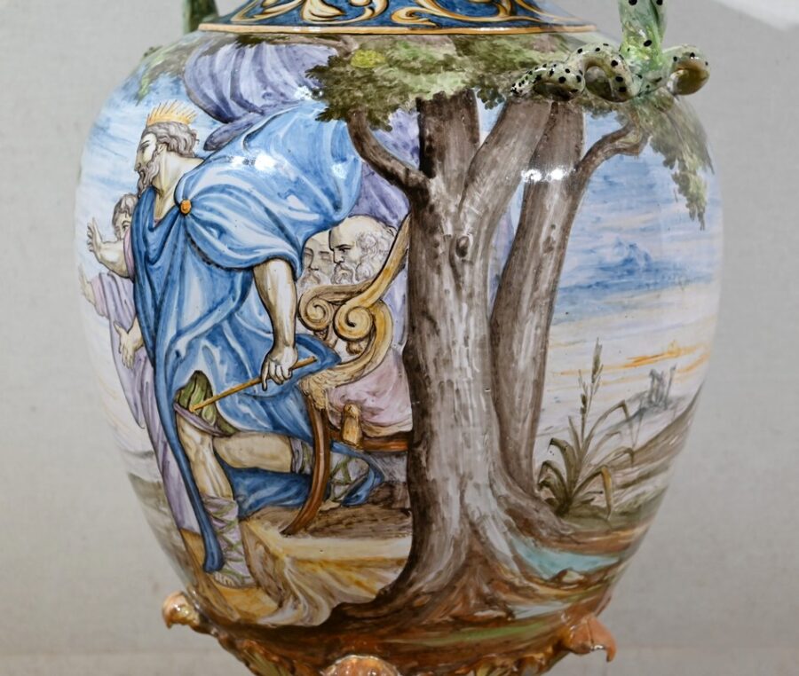 Ensemble Vase sur Sellette en Majolique, Italie – XIXe – Image 14