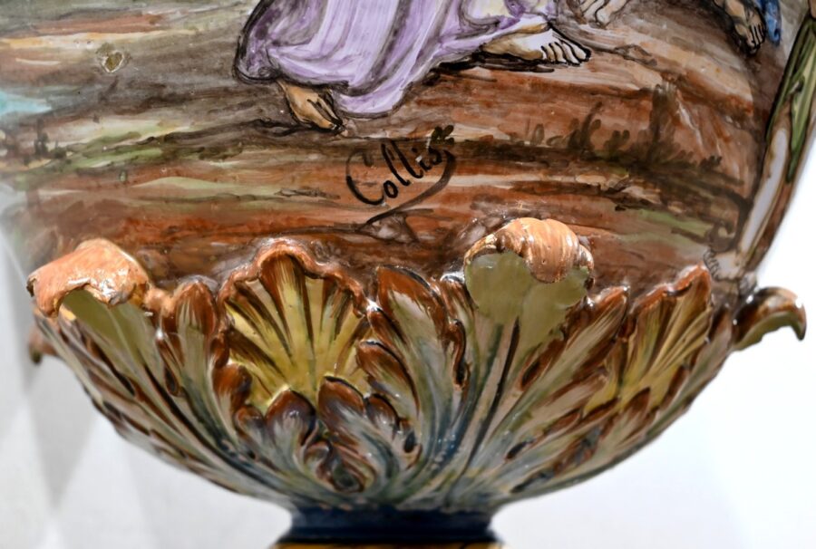 Ensemble Vase sur Sellette en Majolique, Italie – XIXe – Image 21