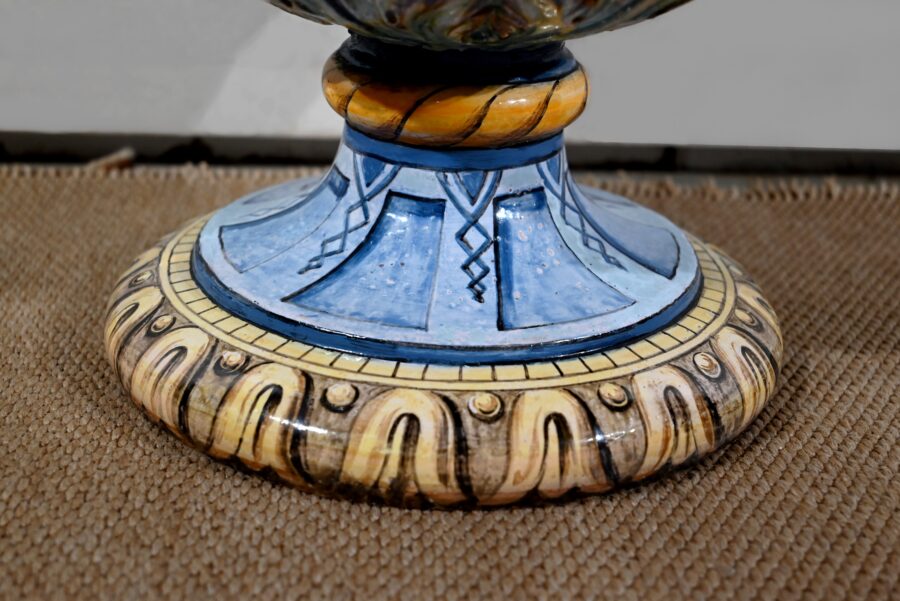 Ensemble Vase sur Sellette en Majolique, Italie – XIXe – Image 23