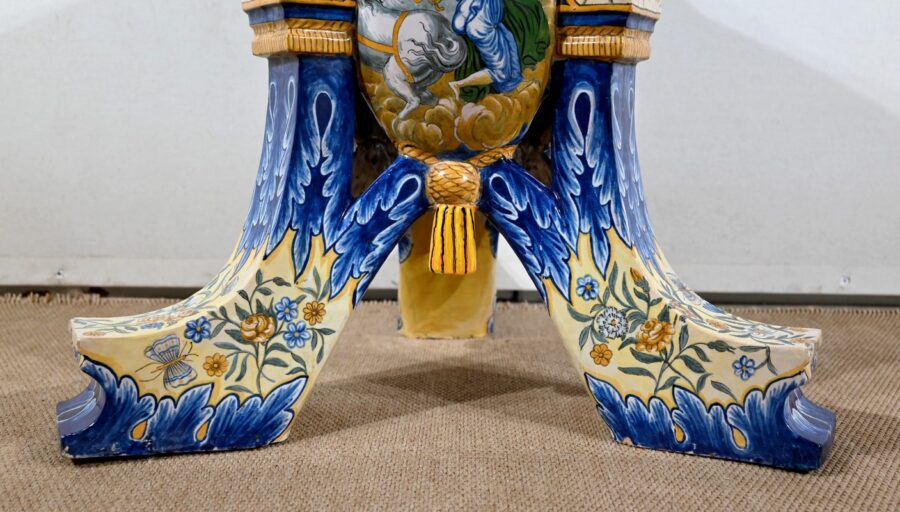 Ensemble Vase sur Sellette en Majolique, Italie – XIXe – Image 40