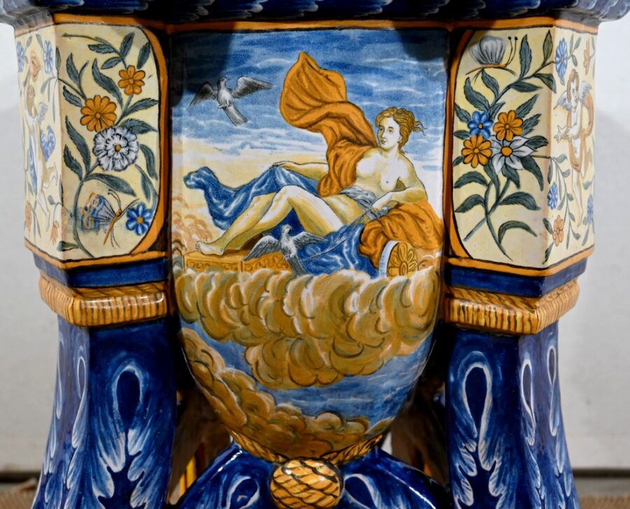 Ensemble Vase sur Sellette en Majolique, Italie – XIXe – Image 45
