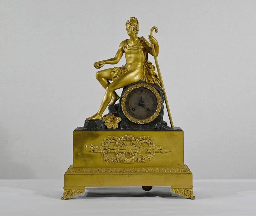 Horloge en Bronze Doré, époque Charles X – Début XIXe