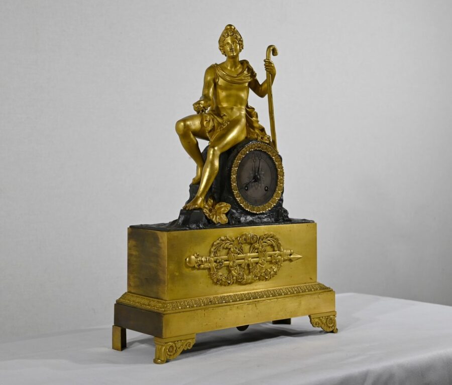 Horloge en Bronze Doré, époque Charles X – Début XIXe – Image 2