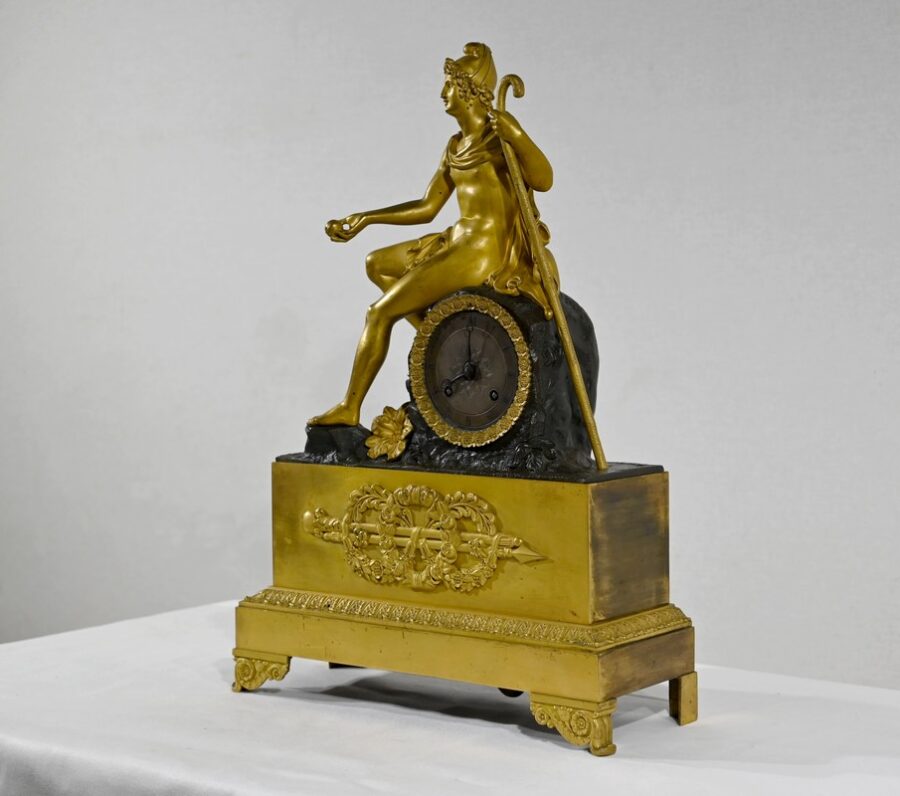 Horloge en Bronze Doré, époque Charles X – Début XIXe – Image 3