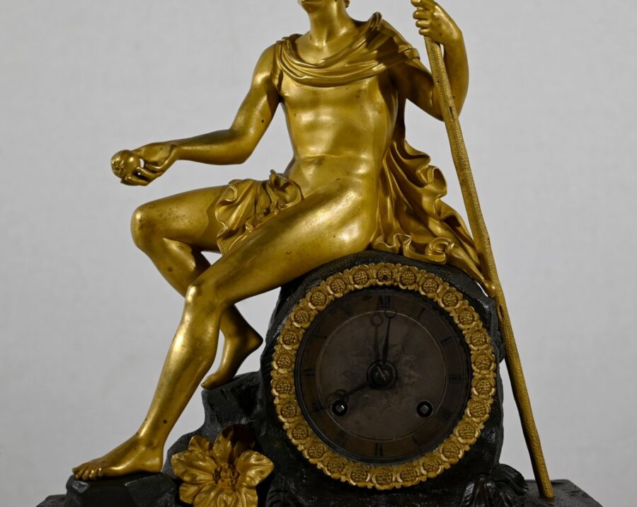 Horloge en Bronze Doré, époque Charles X – Début XIXe – Image 7