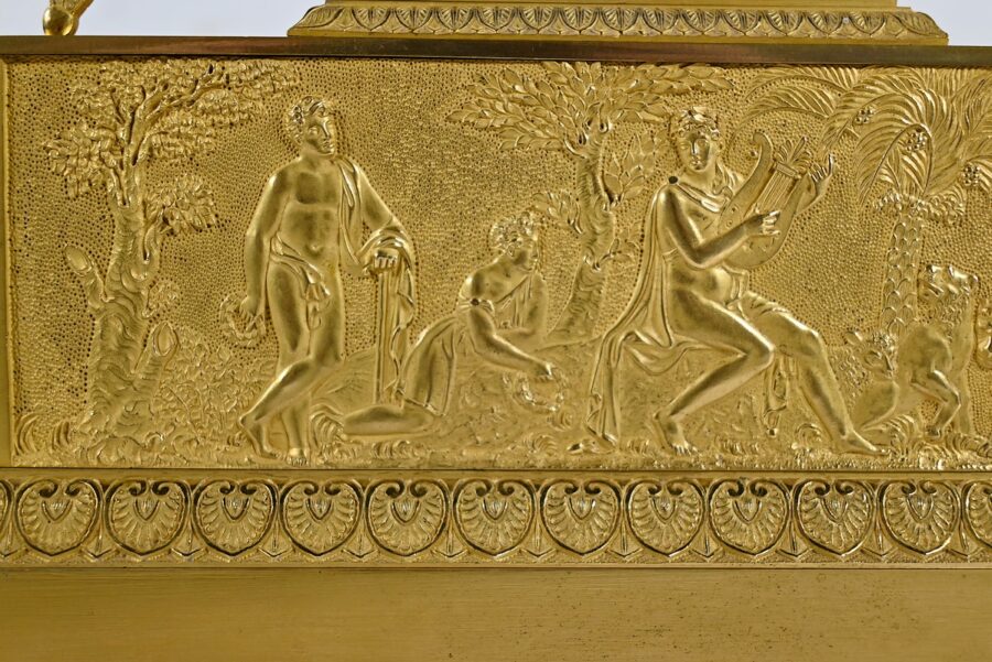 Horloge en Bronze Doré, estampillée "Leroy Palais Royal", époque Empire – Début XIXe – Image 14