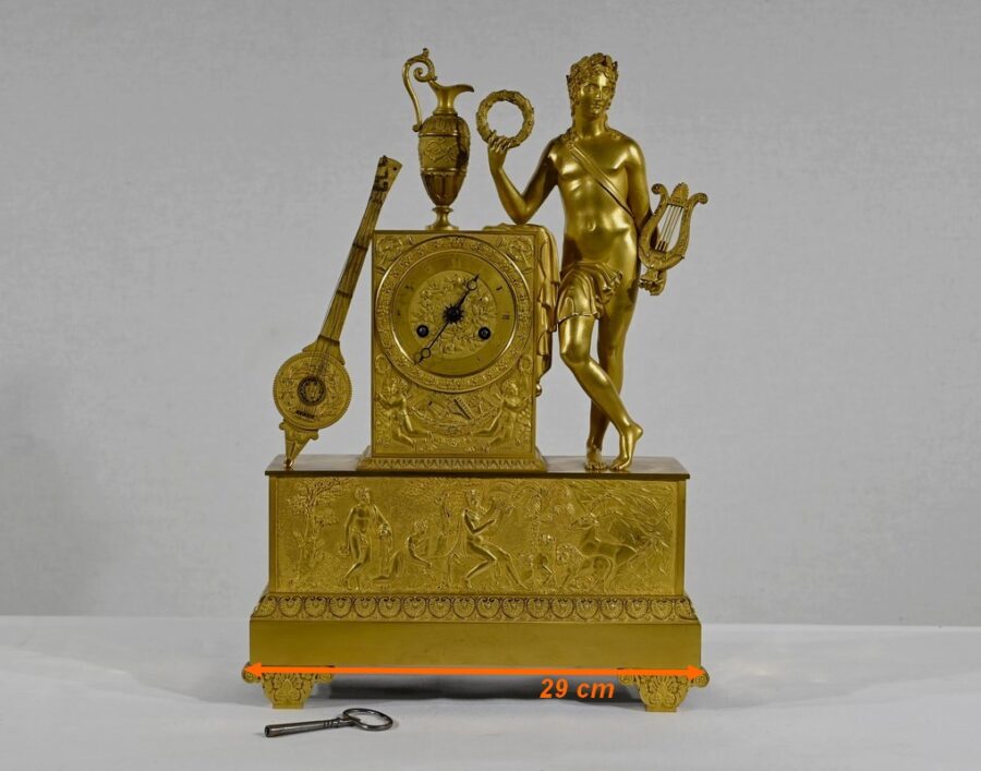Horloge en Bronze Doré, estampillée "Leroy Palais Royal", époque Empire – Début XIXe – Image 22
