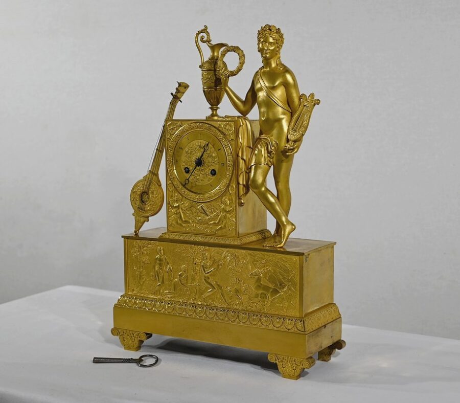 Horloge en Bronze Doré, estampillée "Leroy Palais Royal", époque Empire – Début XIXe – Image 3