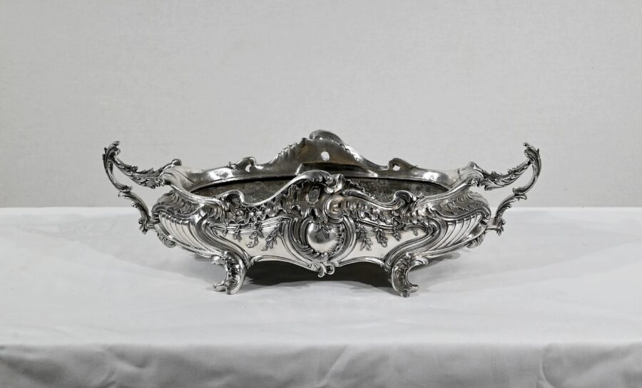 Jardinière en Bronze Argenté, style Louis XV – 2ème moitié XIXe