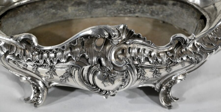 Jardinière en Bronze Argenté, style Louis XV – 2ème moitié XIXe – Image 10