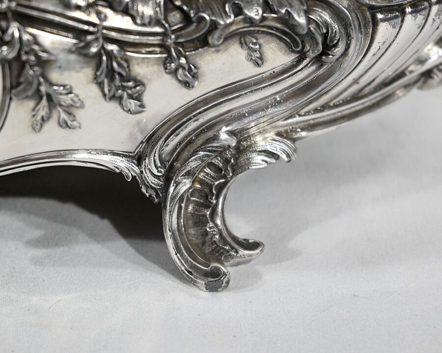 Jardinière en Bronze Argenté, style Louis XV – 2ème moitié XIXe – Image 12