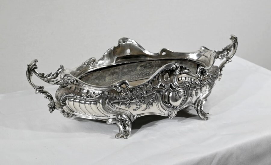 Jardinière en Bronze Argenté, style Louis XV – 2ème moitié XIXe – Image 2
