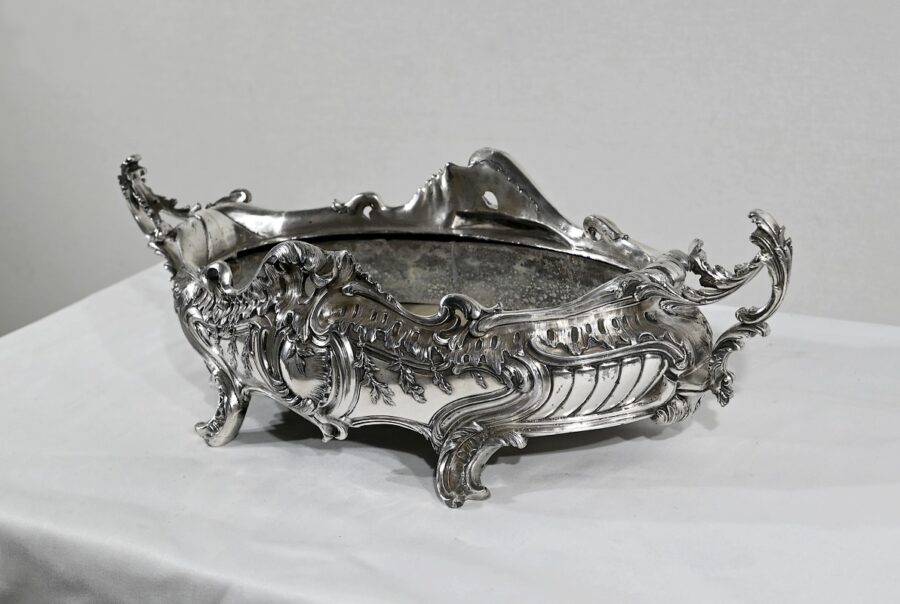 Jardinière en Bronze Argenté, style Louis XV – 2ème moitié XIXe – Image 3
