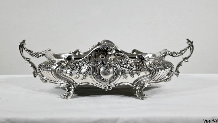 Jardinière en Bronze Argenté, style Louis XV – 2ème moitié XIXe – Image 5