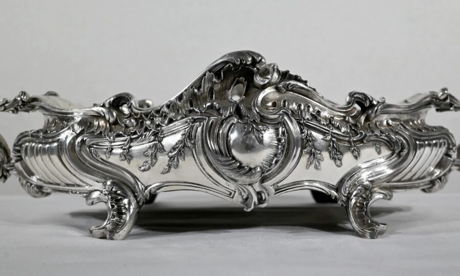 Jardinière en Bronze Argenté, style Louis XV – 2ème moitié XIXe – Image 6