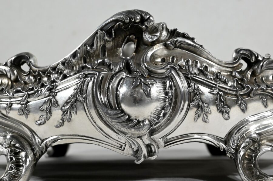 Jardinière en Bronze Argenté, style Louis XV – 2ème moitié XIXe – Image 7