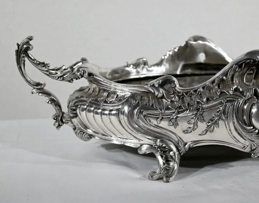 Jardinière en Bronze Argenté, style Louis XV – 2ème moitié XIXe – Image 8