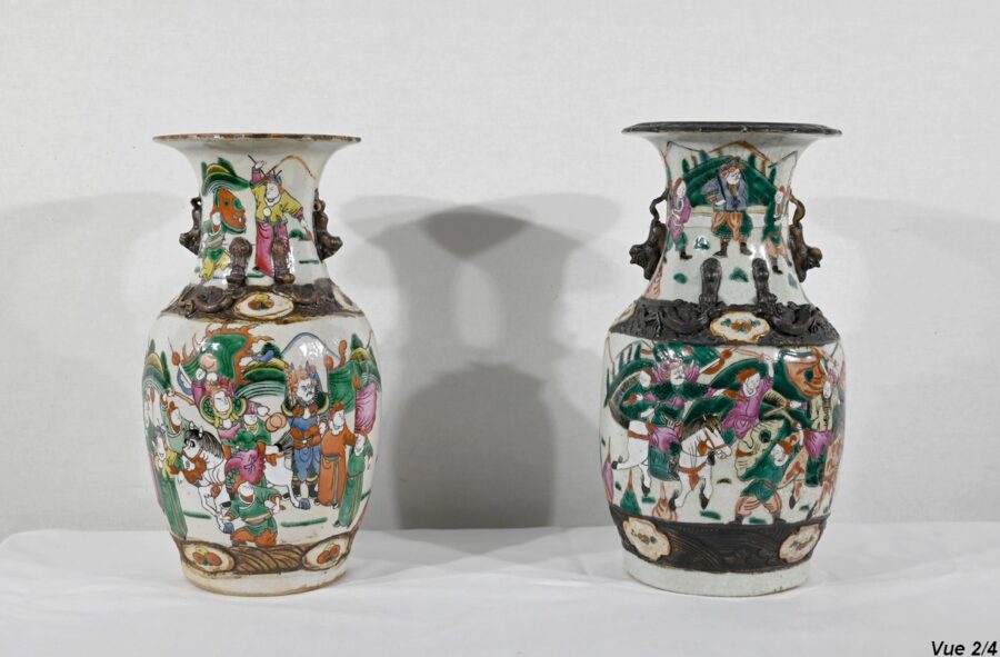 Paire de Vases en Porcelaine de Nankin, Chine – Fin XIXe – Image 15