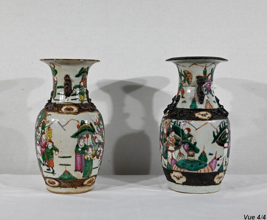 Paire de Vases en Porcelaine de Nankin, Chine – Fin XIXe – Image 26
