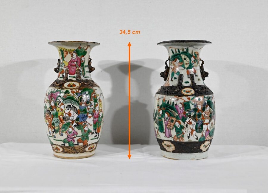 Paire de Vases en Porcelaine de Nankin, Chine – Fin XIXe – Image 27