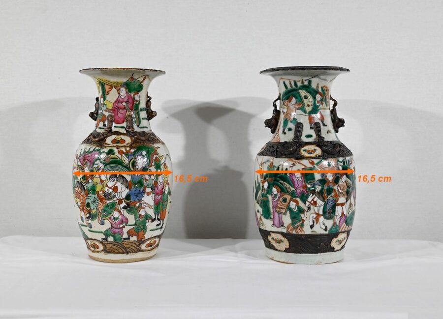 Paire de Vases en Porcelaine de Nankin, Chine – Fin XIXe – Image 28