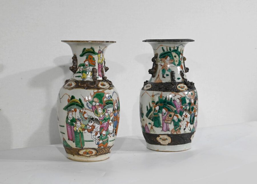 Paire de Vases en Porcelaine de Nankin, Chine – Fin XIXe – Image 3