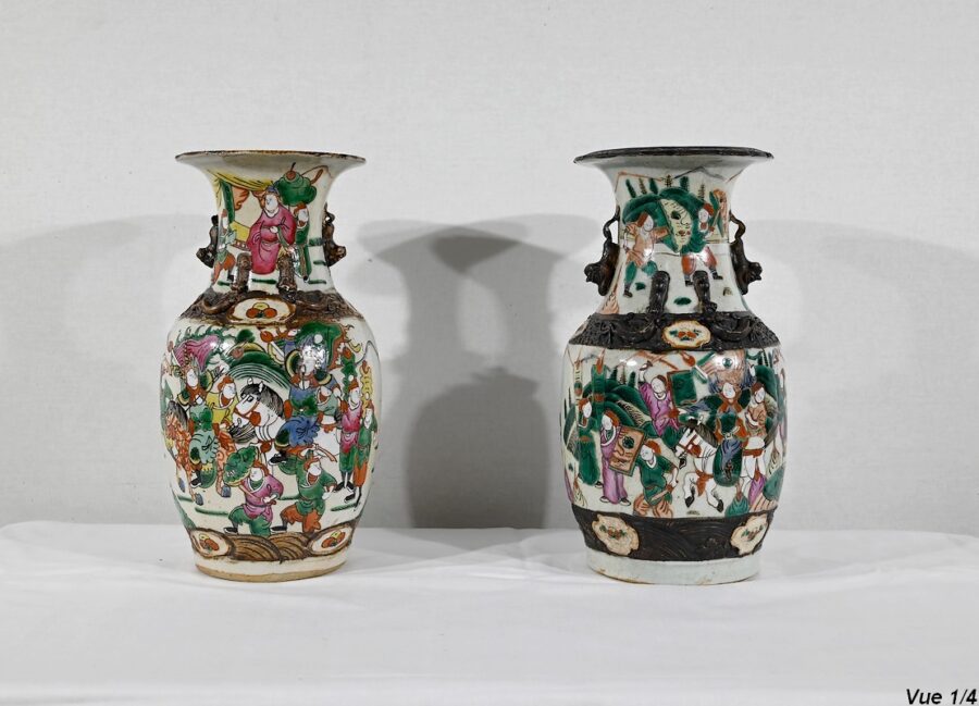 Paire de Vases en Porcelaine de Nankin, Chine – Fin XIXe – Image 5