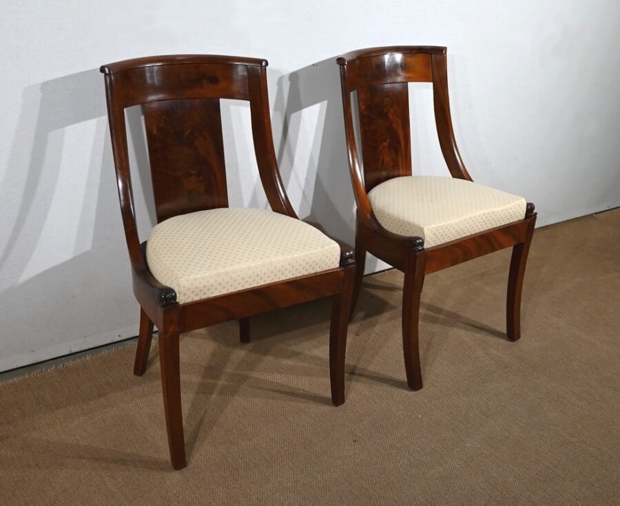 Paire de Chaises Gondole en Acajou – Début XXe