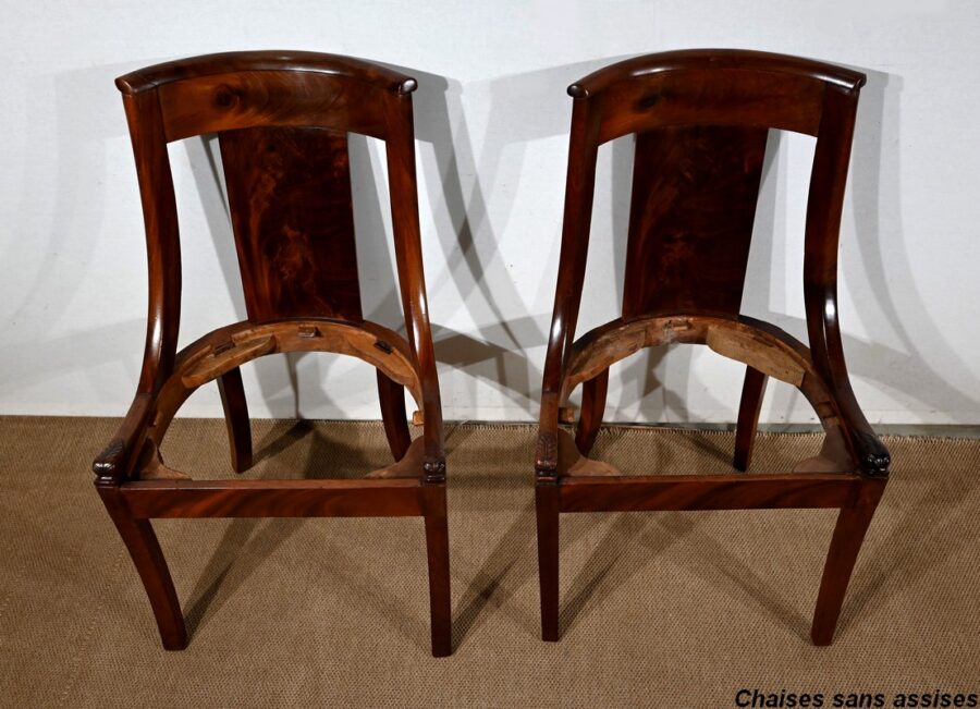 Paire de Chaises Gondole en Acajou – Début XXe – Image 14