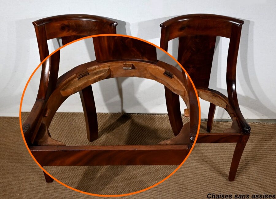 Paire de Chaises Gondole en Acajou – Début XXe – Image 15