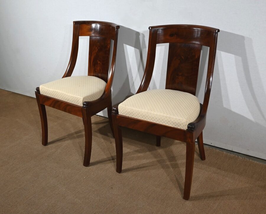 Paire de Chaises Gondole en Acajou – Début XXe – Image 2